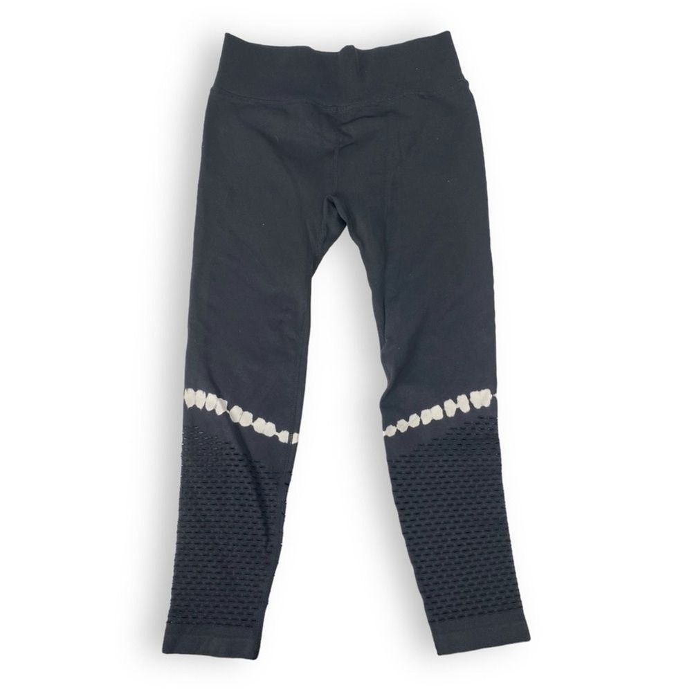 Infinite Womans High Rise Leggings Black &‎ White Tie Dye 0111